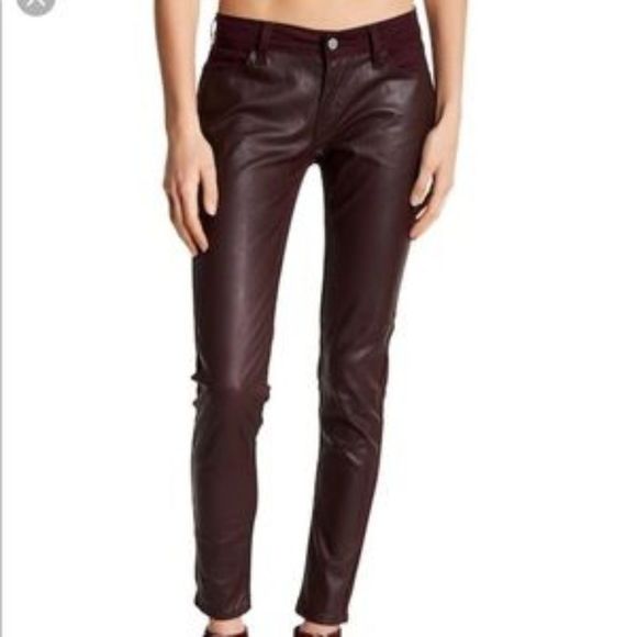 Levi's Denim - Levi's 535 Burgundy Faux Leather Skinny Jeans 28